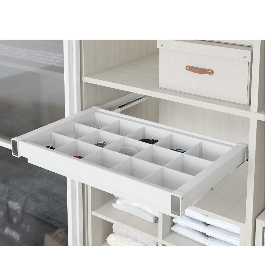 ALUMINIUM SHELF WITH DIVISION UNDERMOUNT RAIL 80CM