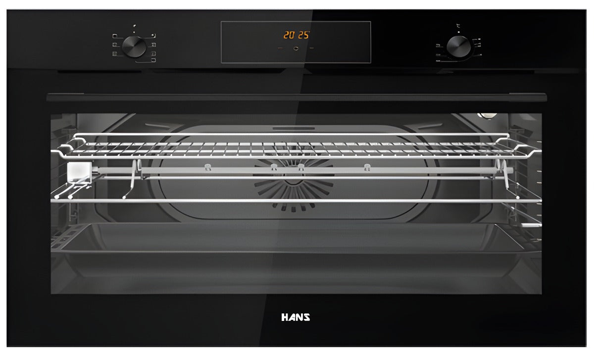 BLACK GLASS ELECTRIC OVEN - 90CM
