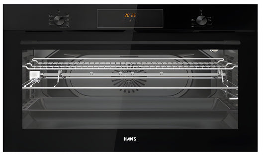 BLACK GLASS ELECTRIC OVEN - 90CM