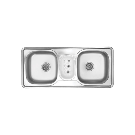 sink double bowl , steel color