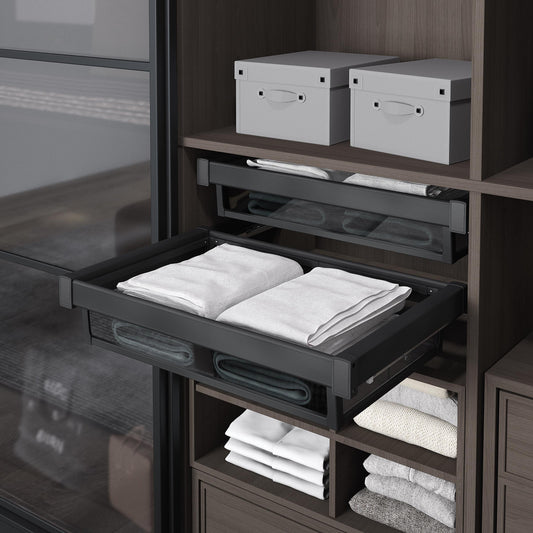 Aluminum drawer 80cm undermount rail With Glass